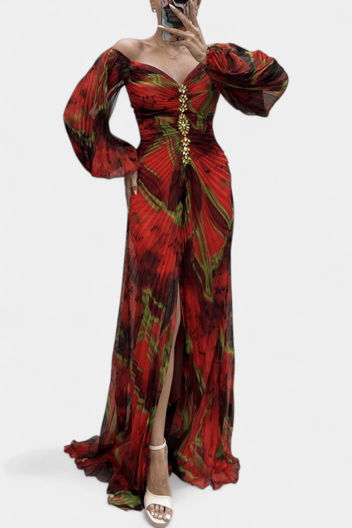 Kirsten | Plissee-Maxikleid