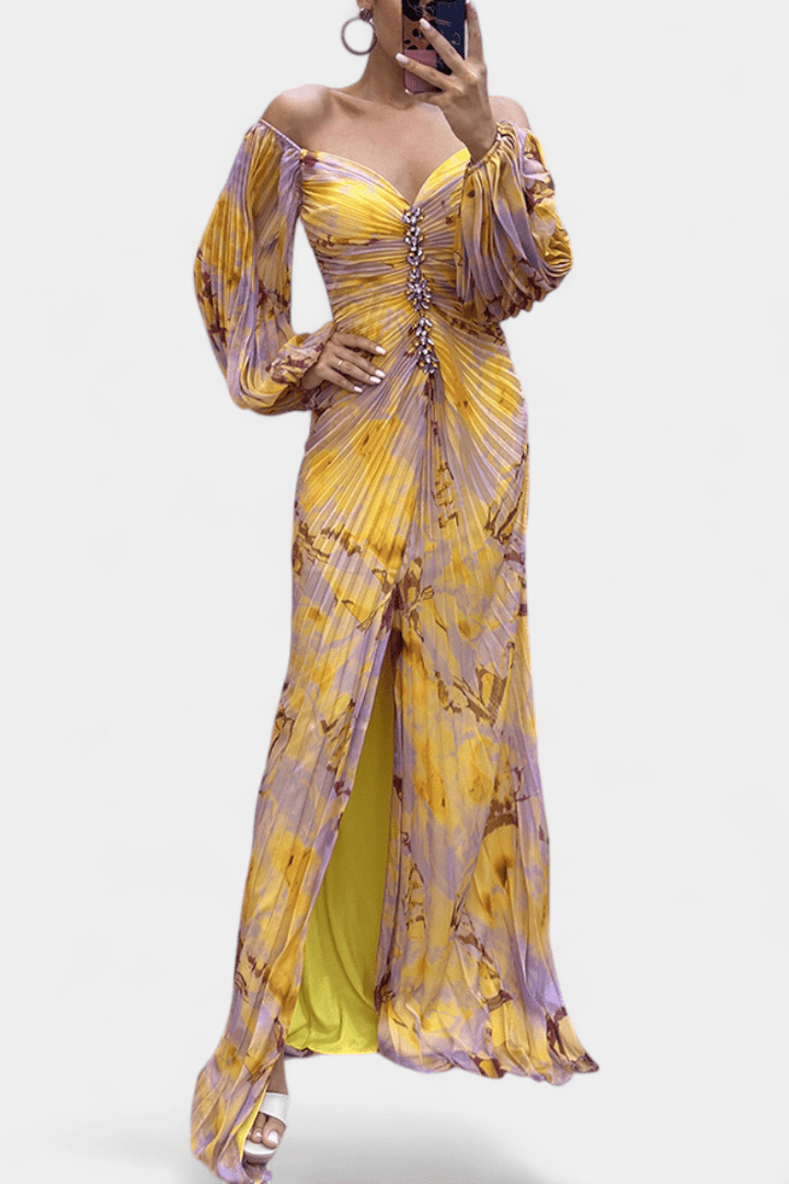 Kirstin | Plissee-Maxikleid