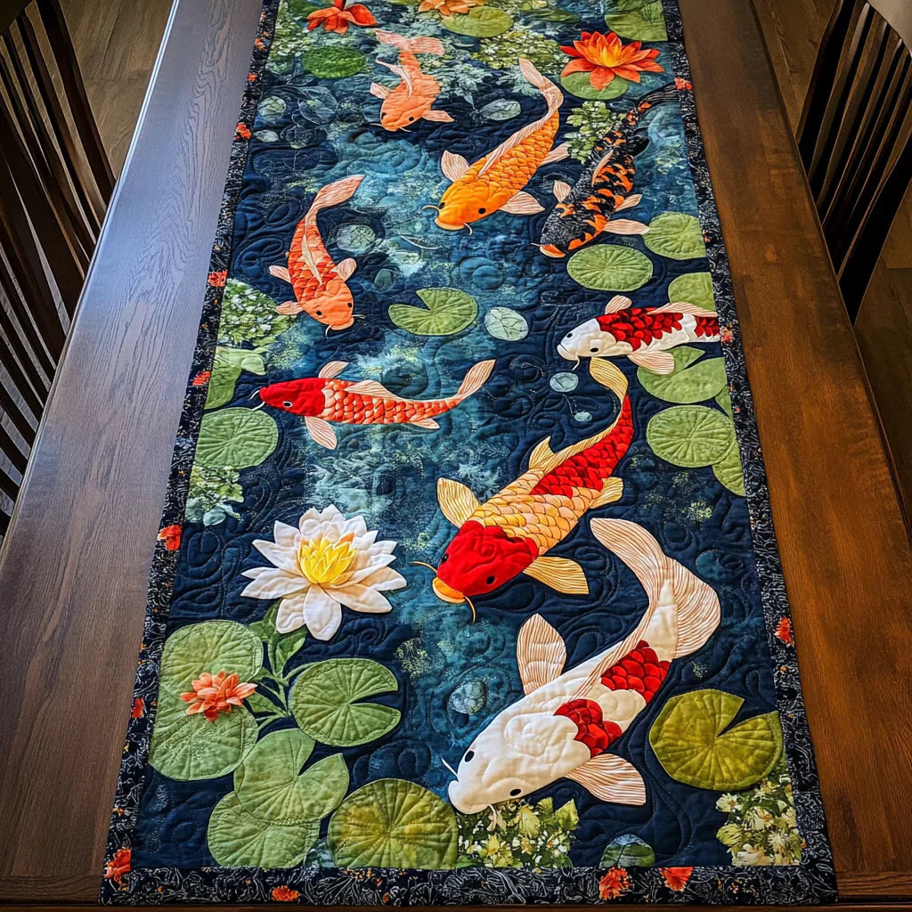 Quilt-Tischläufer „Traum des Kois"