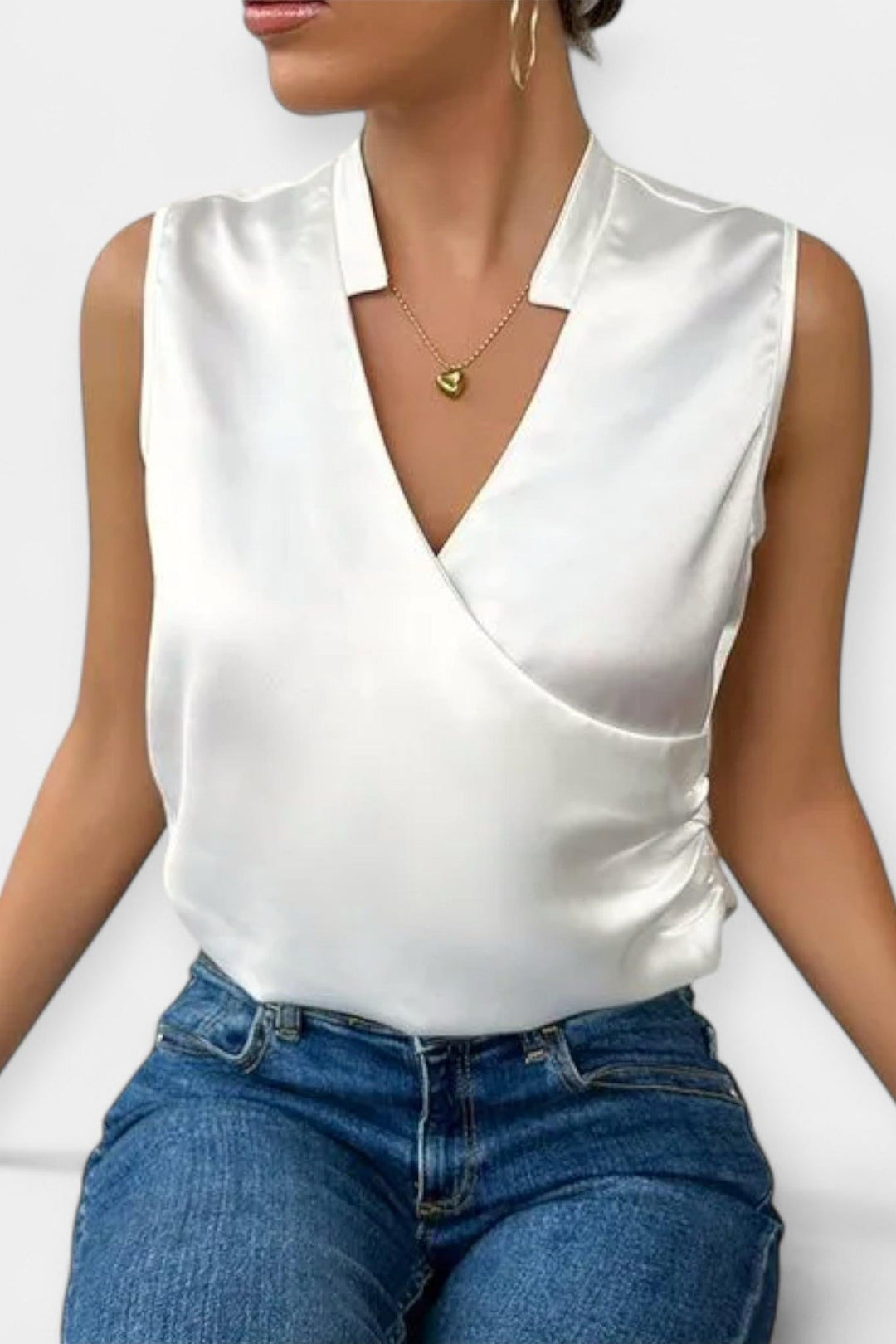 Laura | Ärmellose Bluse mit Muster