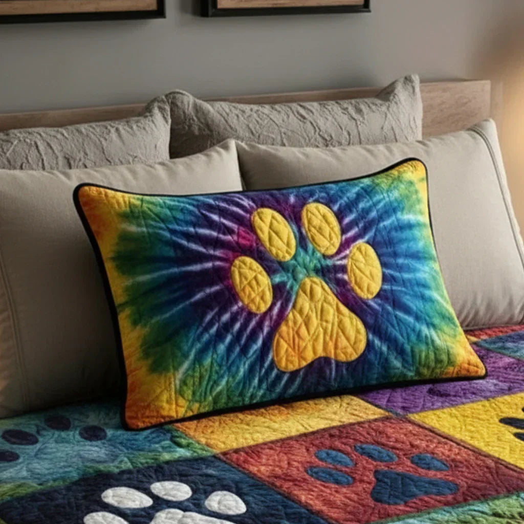 Quilt-Kissenbezug – Liebevolle Pfotenabdrücke
