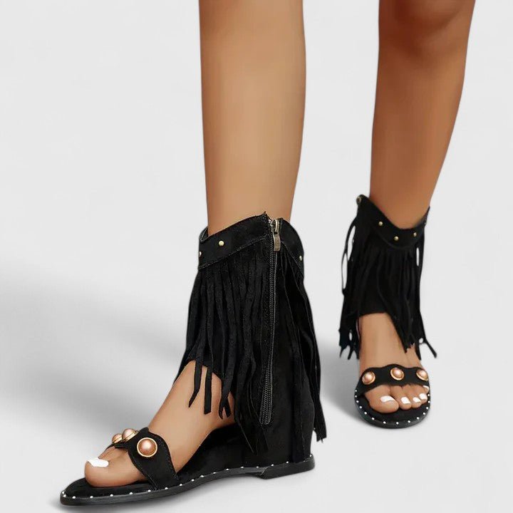 Schau dir die Sandalen an