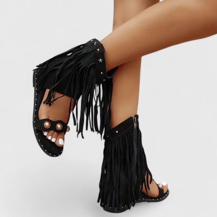 Schau dir die Sandalen an