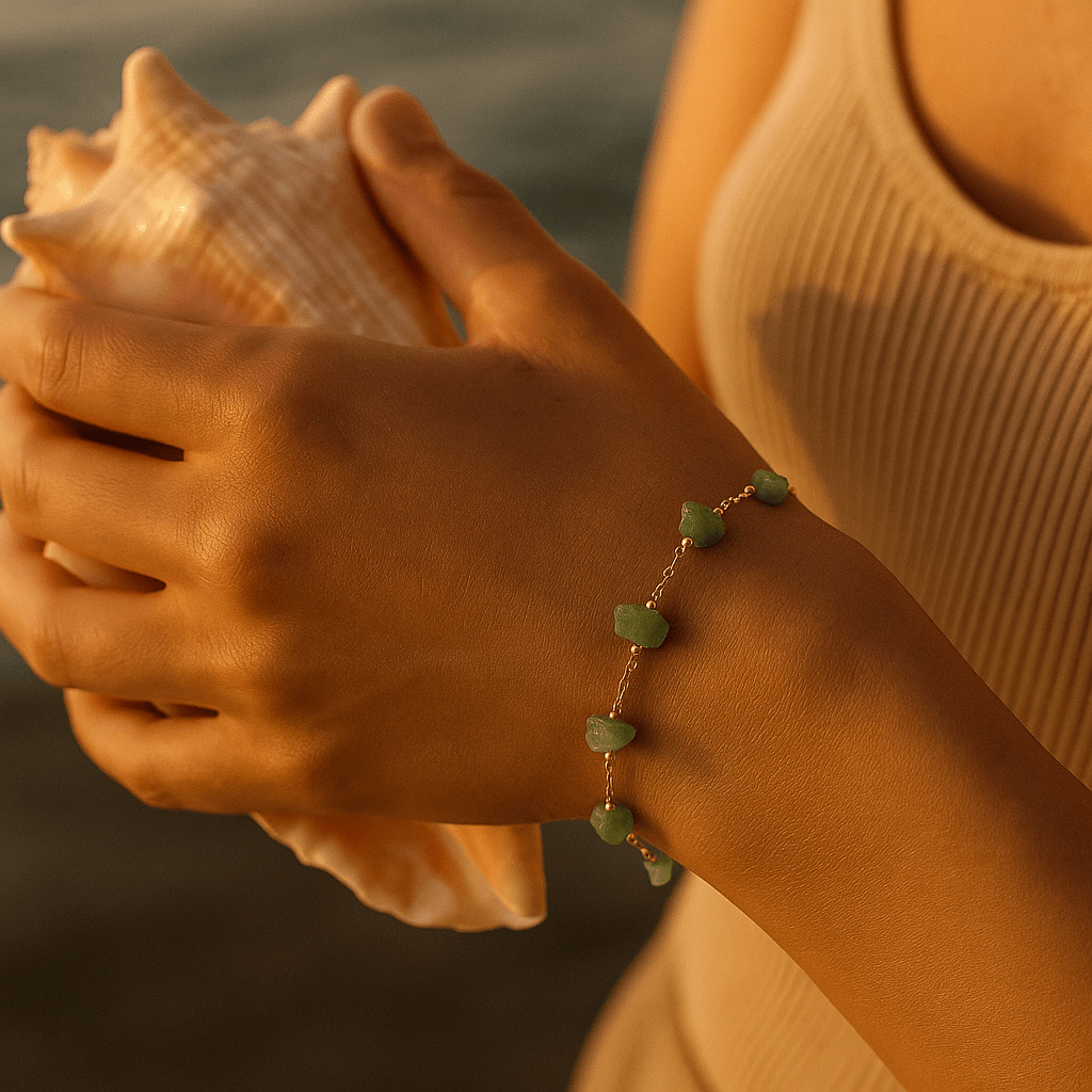 Mirjam | Armband mit grünem Stein