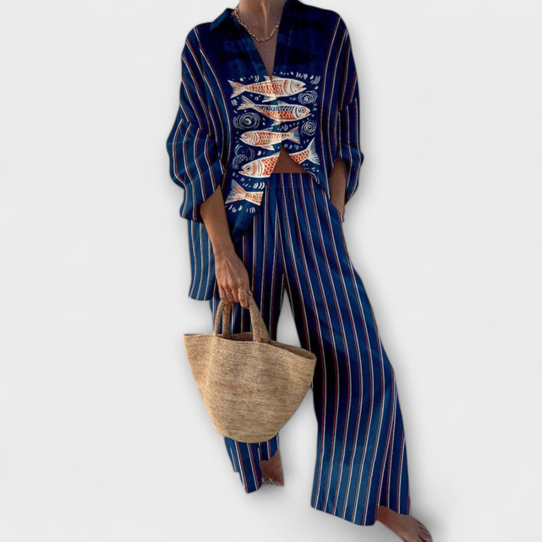 Barisa – Set mit blauem Koi-Design