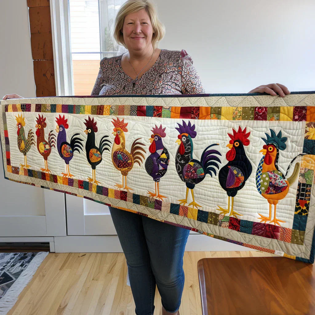Quilt-Tischläufer „Vogelparade"