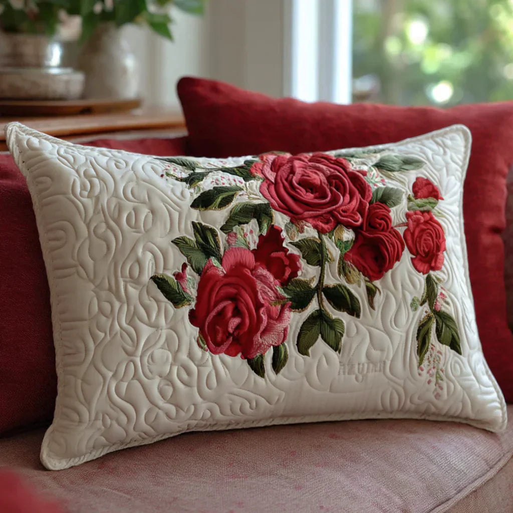 Quilt-Kissenbezug „Rosengarten"