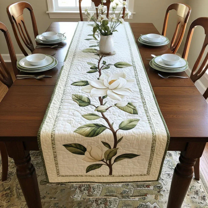 Quilt-Tischläufer „Rustikale Magnolie"