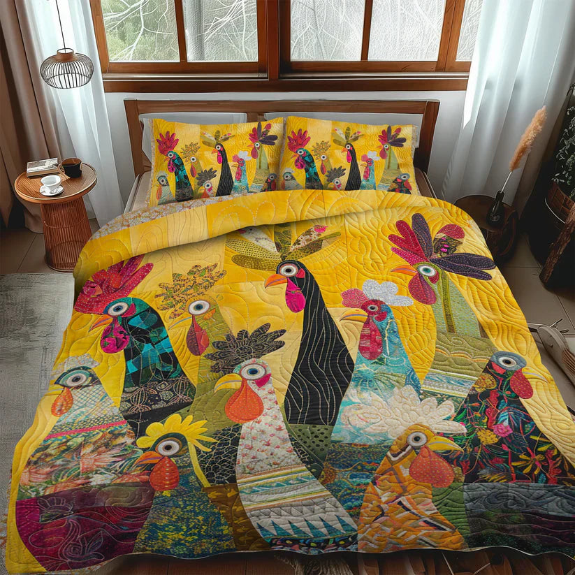3-teiliges Steppbett-Set – Morgenhahn