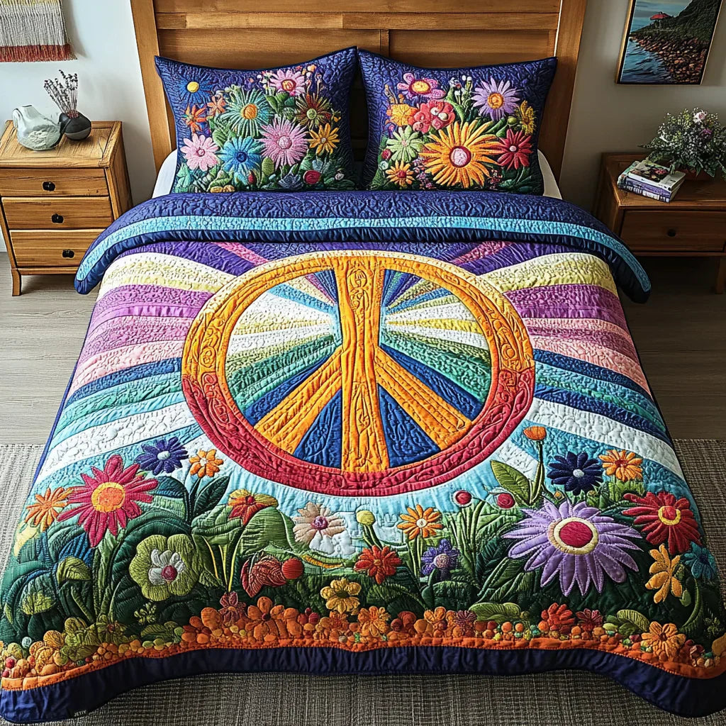 3-teiliges Steppbett-Set mit Batikmuster – Traumhaftes Design