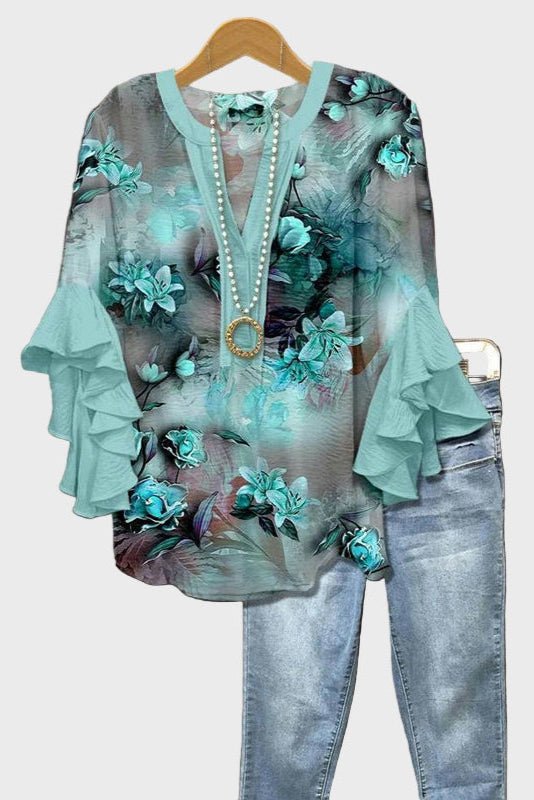 Viola | Bluse in Türkisfarbe