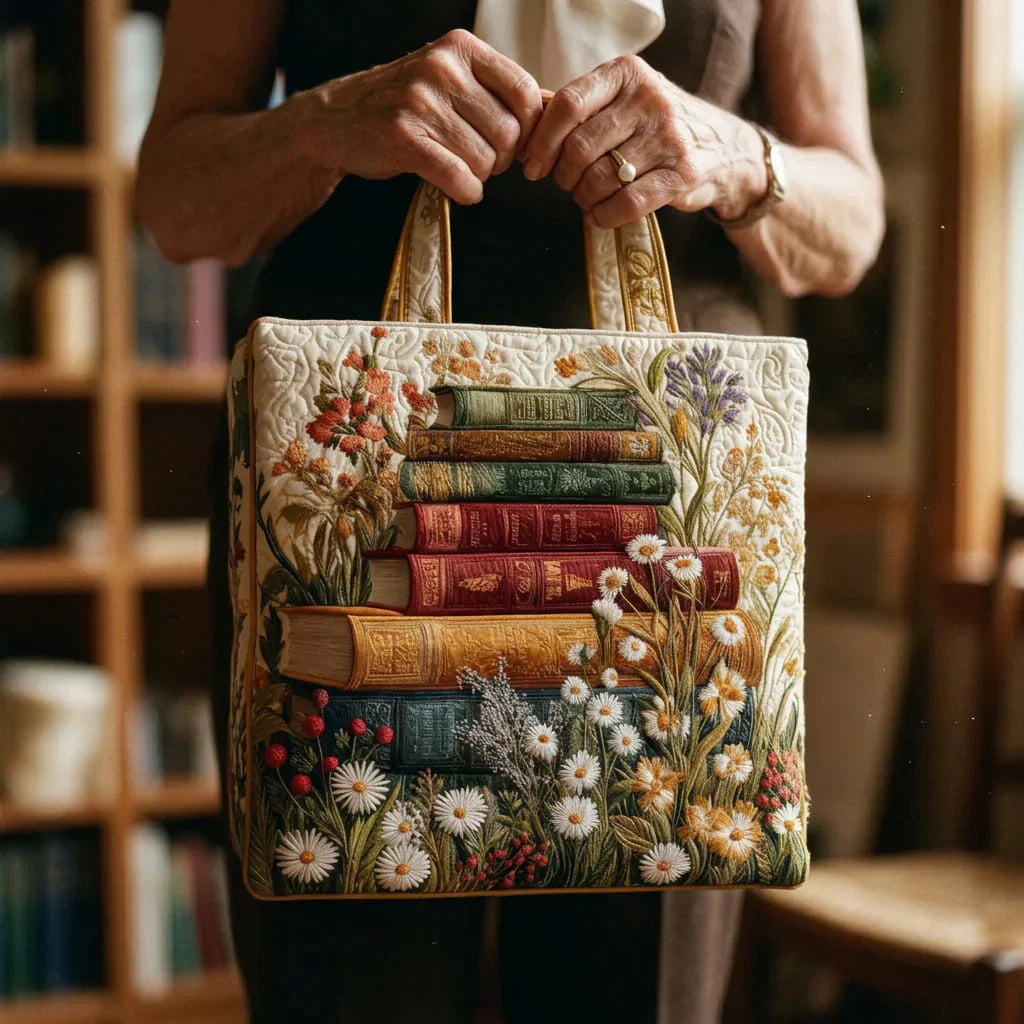 Gesteppte Handwerkstasche – Blumendesign