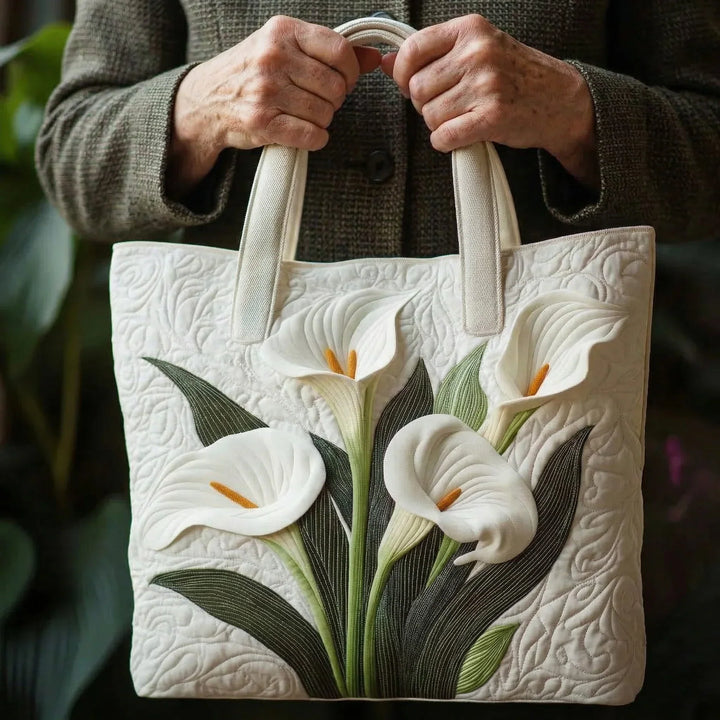 Gesteppte Handwerkstasche – Weisser Allium