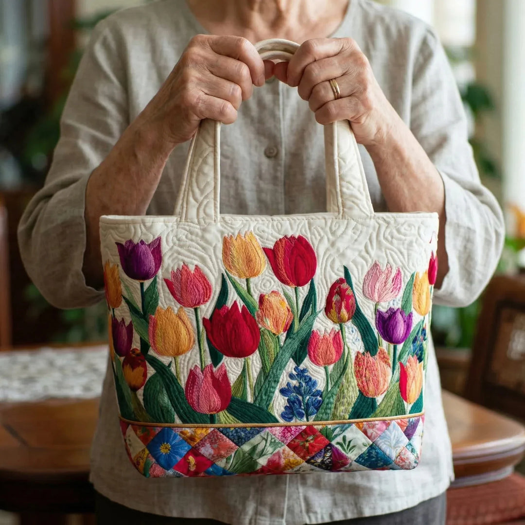 Quilt-Tasche „Tulpengarten"