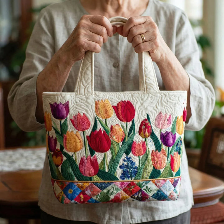 Quilt-Tasche „Tulpengarten"