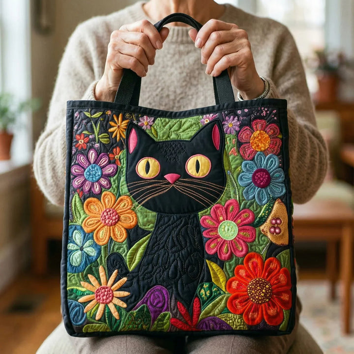 Quilt-Tasche – Magische schwarze Katze