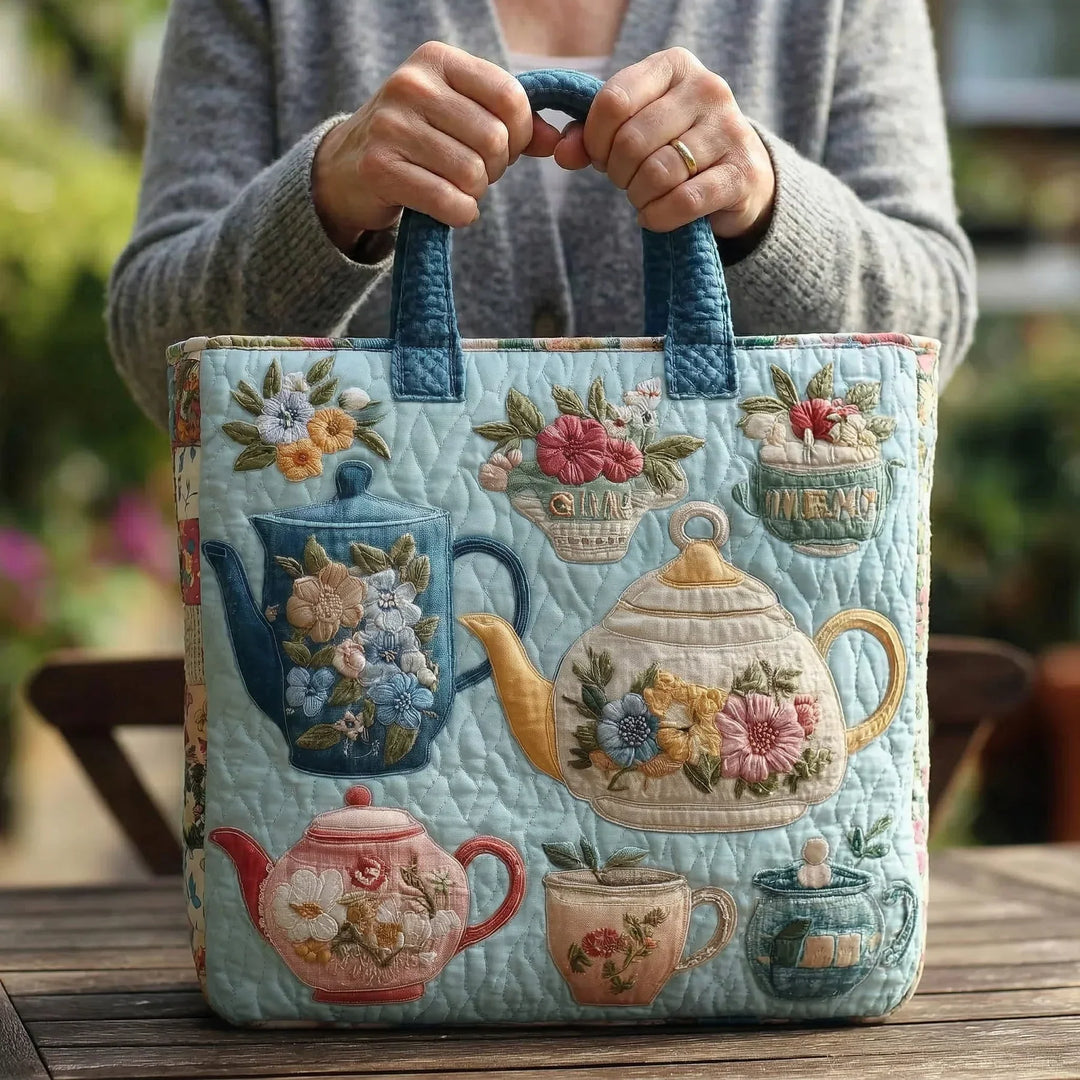 Quilt-Tasche mit Blumenmuster
