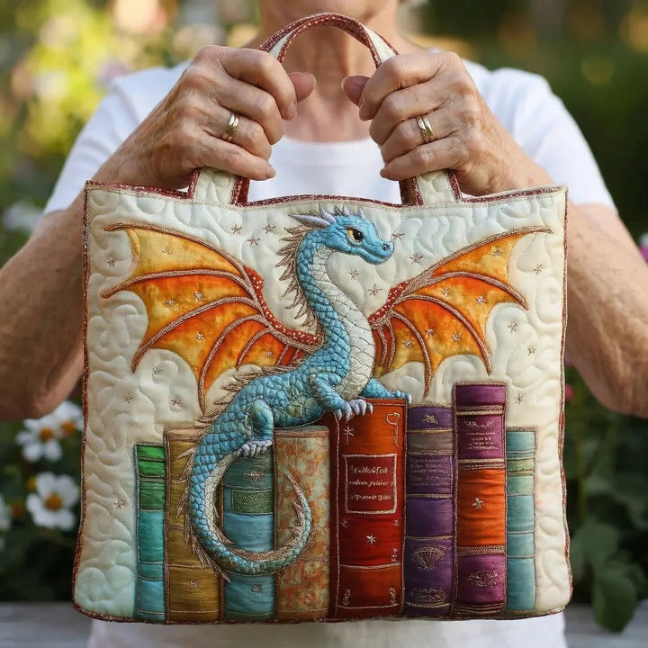 Quilt-Tasche „Smaragddrache" – Wächter der Bücher