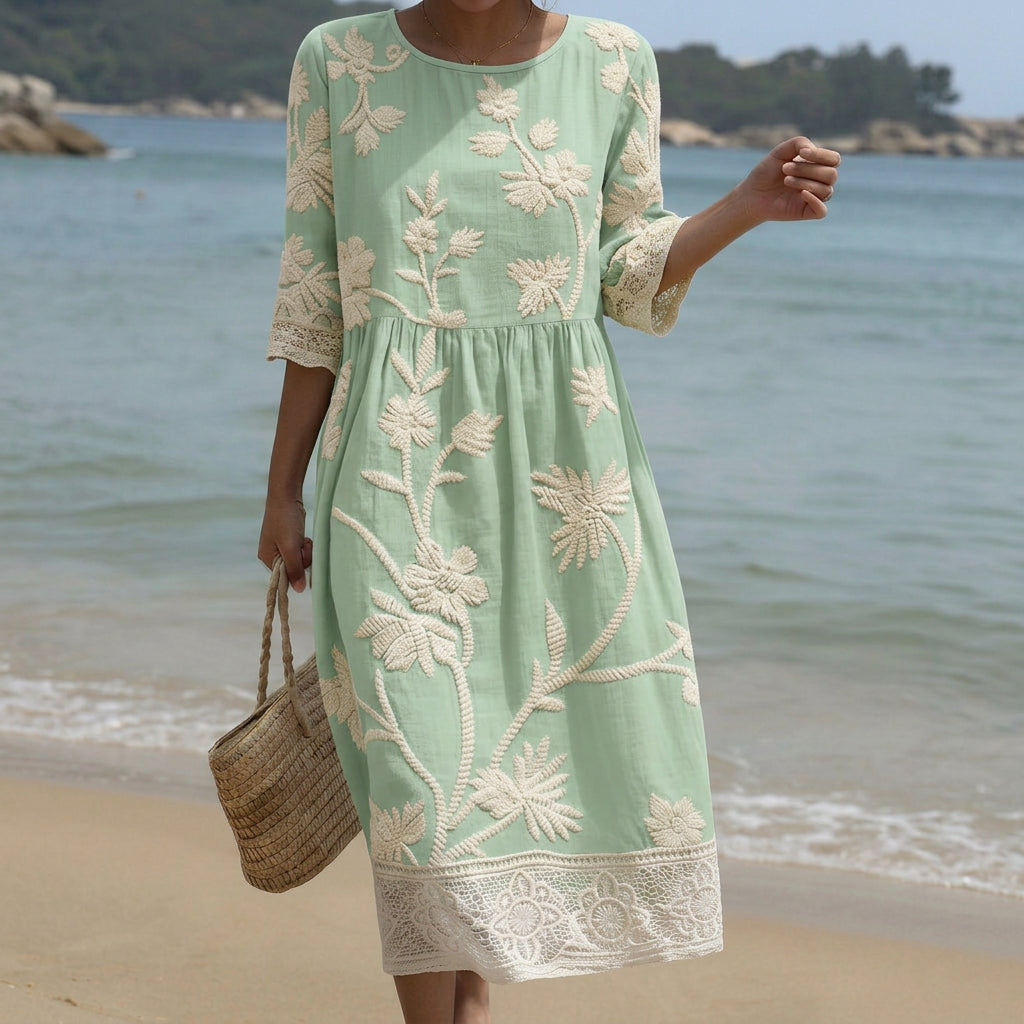 Gabi – Midikleid mit Pflanzenmuster