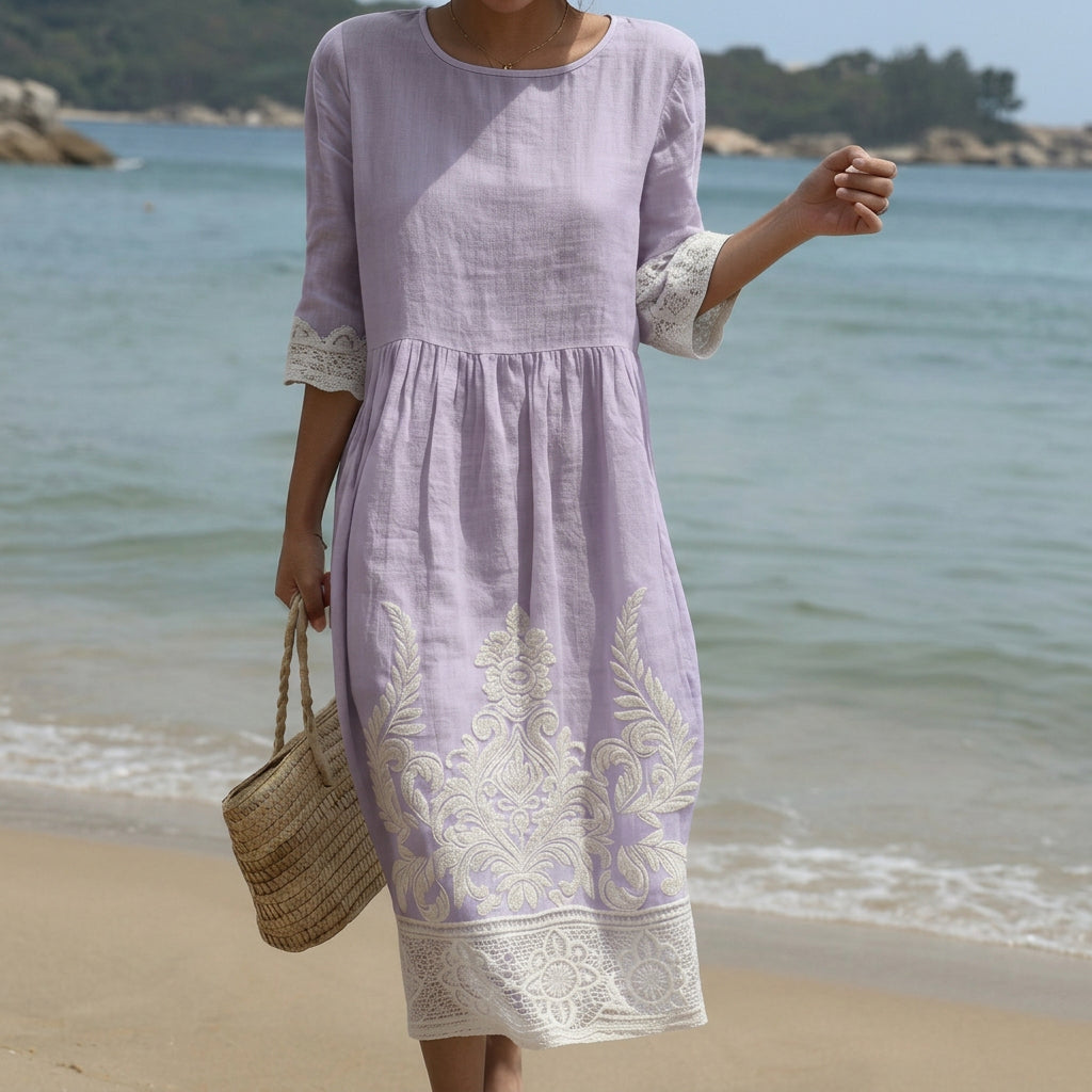 Carla – Maxikleid mit rundem Ausschnitt