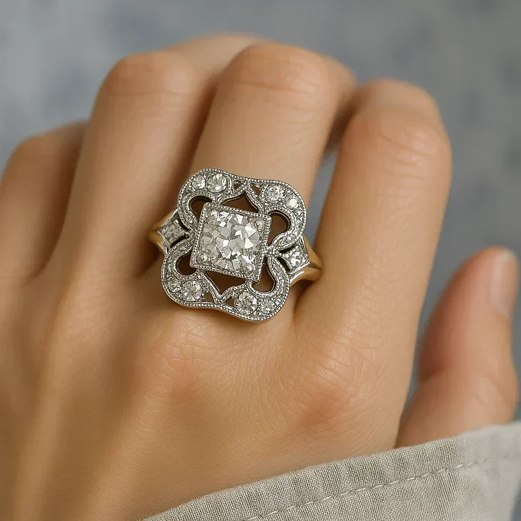 Retro-Ring mit Zirkonia
