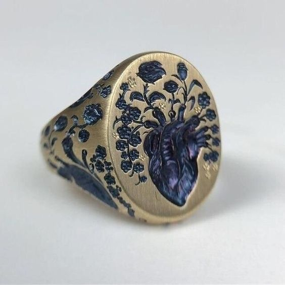 Retro-Ring in Blau
