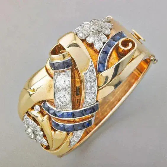 Retro-Goldring mit Zirkonia