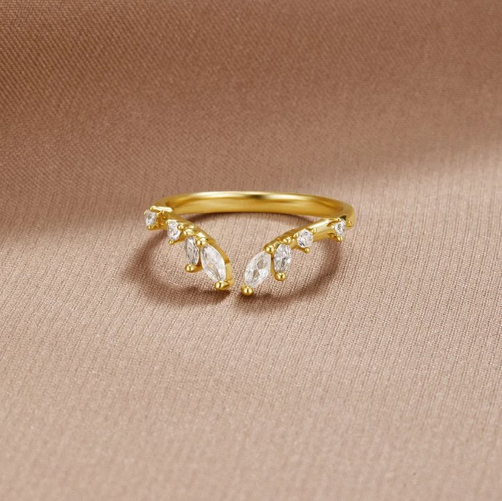 Kristall-Goldring