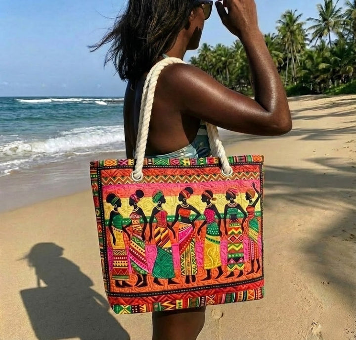 Handgefertigte Strandtasche „Melanin-Königinnen"