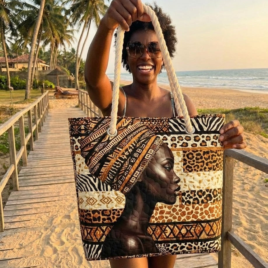 Handgefertigte Strandtasche „Melanin-Königin"