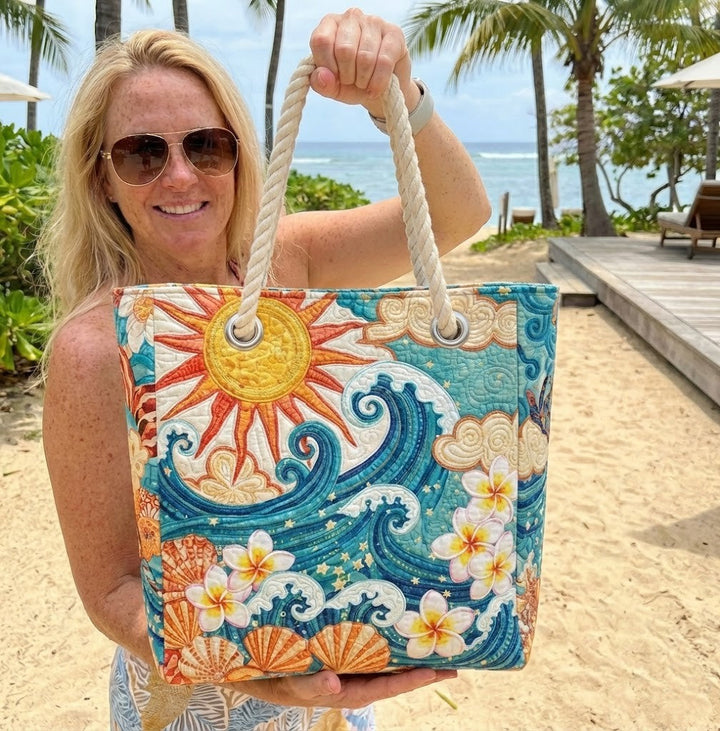 Handgefertigte Strandtasche „Hot Halo"
